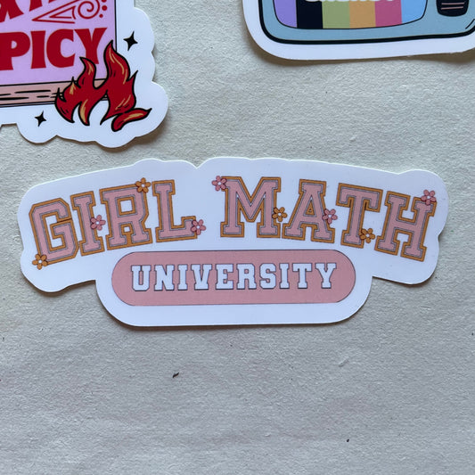 Girl Math University Sticker